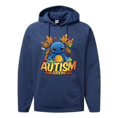 Axolotl Autism Awareness Performance Fleece Hoodie