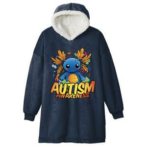 Axolotl Autism Awareness Hooded Wearable Blanket