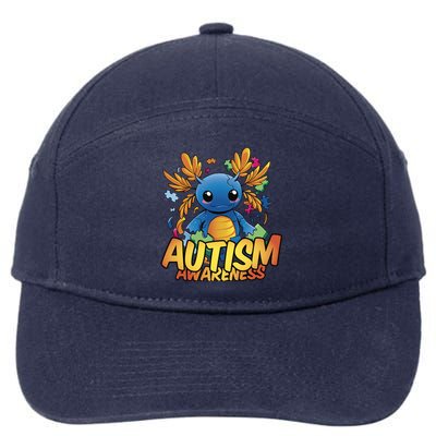 Axolotl Autism Awareness 7-Panel Snapback Hat