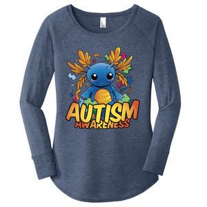 Axolotl Autism Awareness Women's Perfect Tri Tunic Long Sleeve Shirt