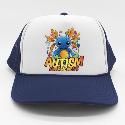 Axolotl Autism Awareness Trucker Hat