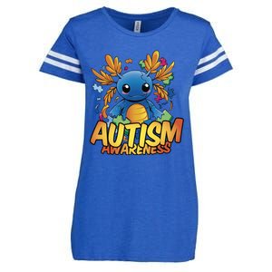 Axolotl Autism Awareness Enza Ladies Jersey Football T-Shirt