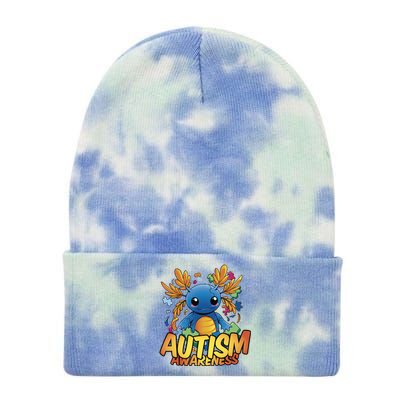 Axolotl Autism Awareness Tie Dye 12in Knit Beanie