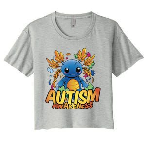 Axolotl Autism Awareness Women's Crop Top Tee