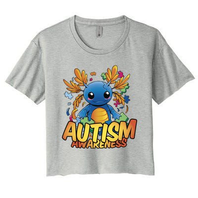 Axolotl Autism Awareness Women's Crop Top Tee