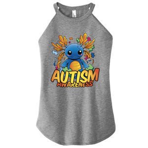 Axolotl Autism Awareness Women's Perfect Tri Rocker Tank