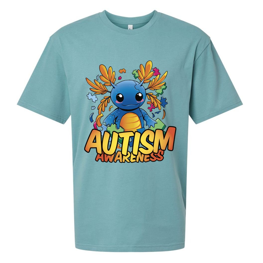 Axolotl Autism Awareness Sueded Cloud Jersey T-Shirt