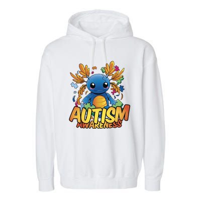 Axolotl Autism Awareness Garment-Dyed Fleece Hoodie