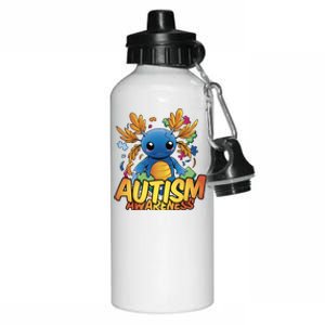 Axolotl Autism Awareness Aluminum Water Bottle