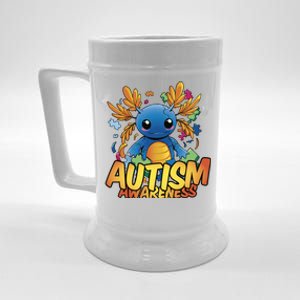 Axolotl Autism Awareness Beer Stein