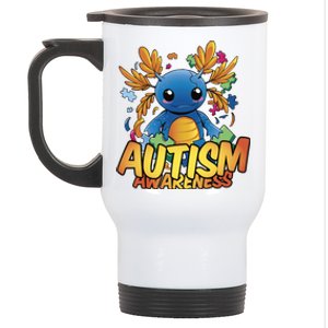 Axolotl Autism Awareness Stainless Steel Travel Mug