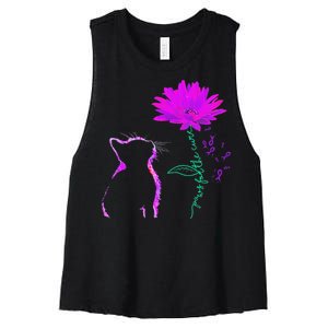 Alzheimer Awareness Alzheimer Flower Alzheimer Women's Racerback Cropped Tank