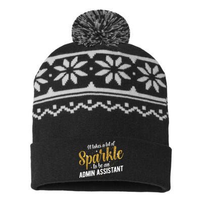 Admin Assistant Appreciation Administrative Assistant USA-Made Snowflake Beanie