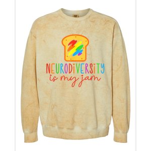 Autism Awareness Acceptance Neurodiversity Is My Jam Women Colorblast Crewneck Sweatshirt