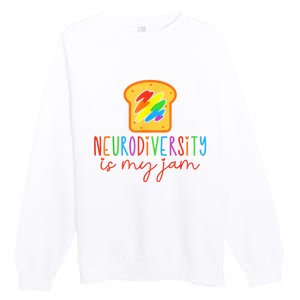 Autism Awareness Acceptance Neurodiversity Is My Jam Women Premium Crewneck Sweatshirt