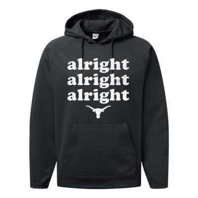 Alright Alright Alright Texas Bull Texas Pride State USA Performance Fleece Hoodie