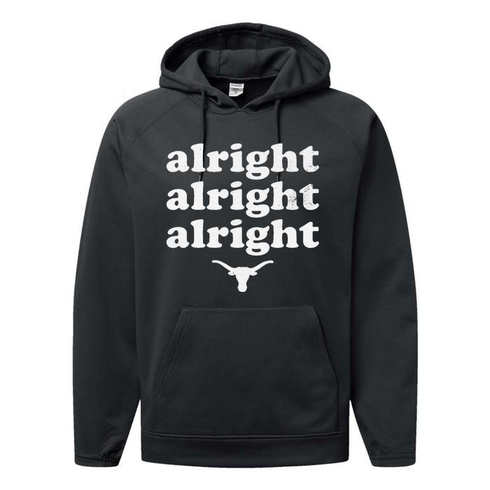 Alright Alright Alright Texas Bull Texas Pride State USA Performance Fleece Hoodie