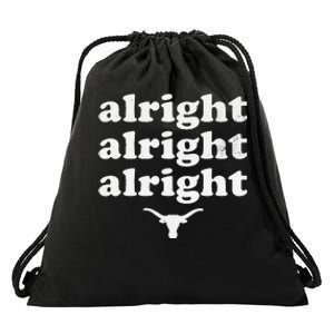 Alright Alright Alright Texas Bull Texas Pride State USA Drawstring Bag