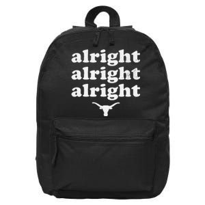 Alright Alright Alright Texas Bull Texas Pride State USA 16 in Basic Backpack