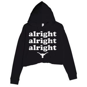 Alright Alright Alright Texas Bull Texas Pride State USA Crop Fleece Hoodie