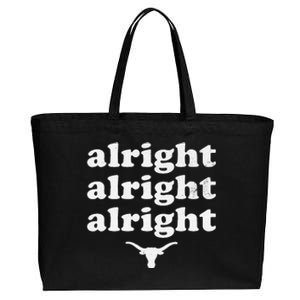 Alright Alright Alright Texas Bull Texas Pride State USA Cotton Canvas Jumbo Tote