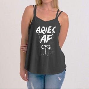 Aries AF Astrology March April Birthday Zodiac Funny Gift Women's Strappy Tank