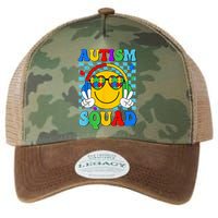 Autism Awareness Autism Squad Support Smile Face Legacy Tie Dye Trucker Hat