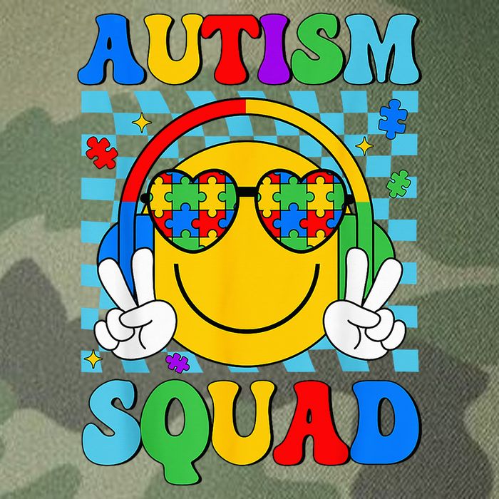 Autism Awareness Autism Squad Support Smile Face Legacy Tie Dye Trucker Hat