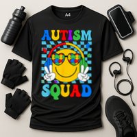 Autism Awareness Autism Squad Support Smile Face Cooling Performance Crew T-Shirt