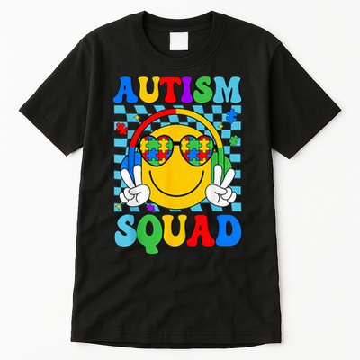 Autism Awareness Autism Squad Support Smile Face Tall T-Shirt