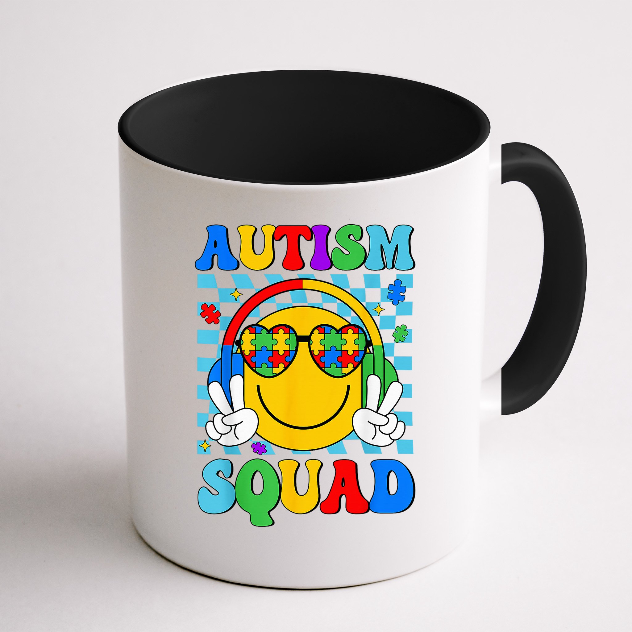 Autism Awareness Autism Squad Support Smile Face Mug