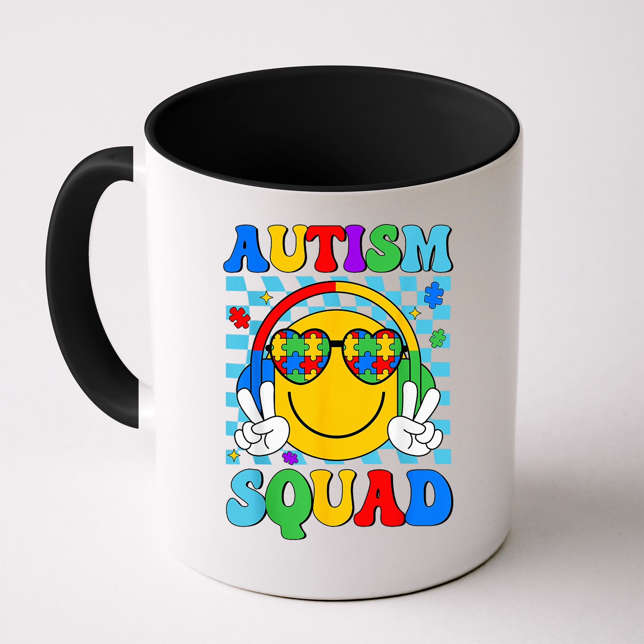 Autism Awareness Autism Squad Support Smile Face Mug