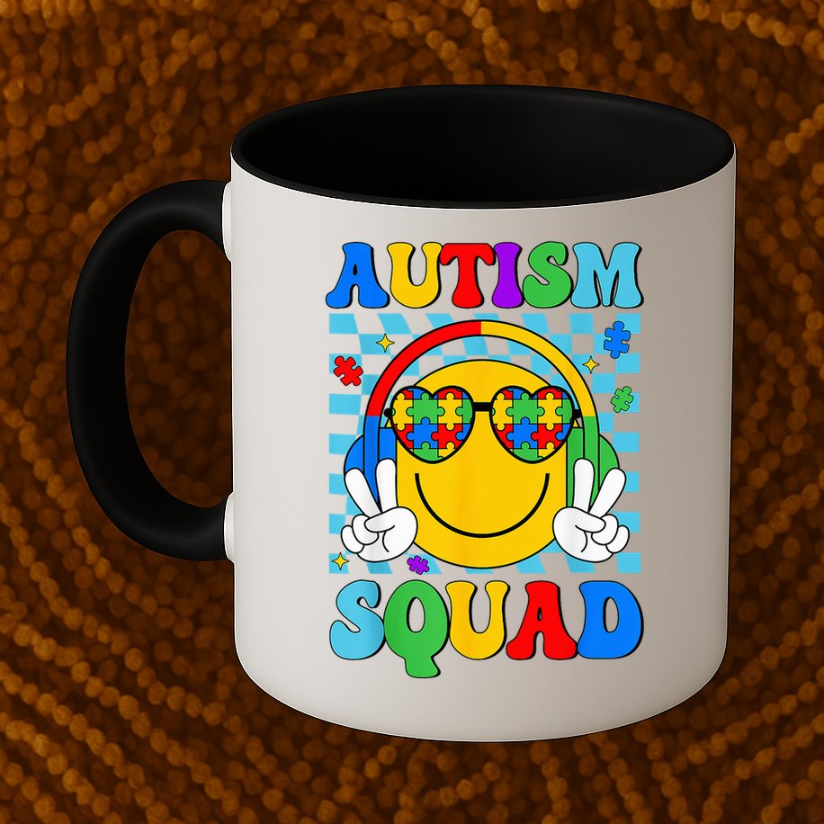 Autism Awareness Autism Squad Support Smile Face Mug