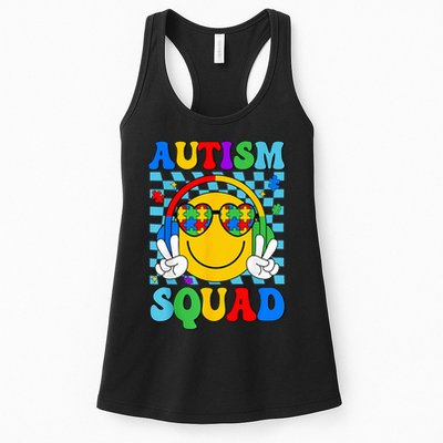 Autism Awareness Autism Squad Support Smile Face Womens Tank Top