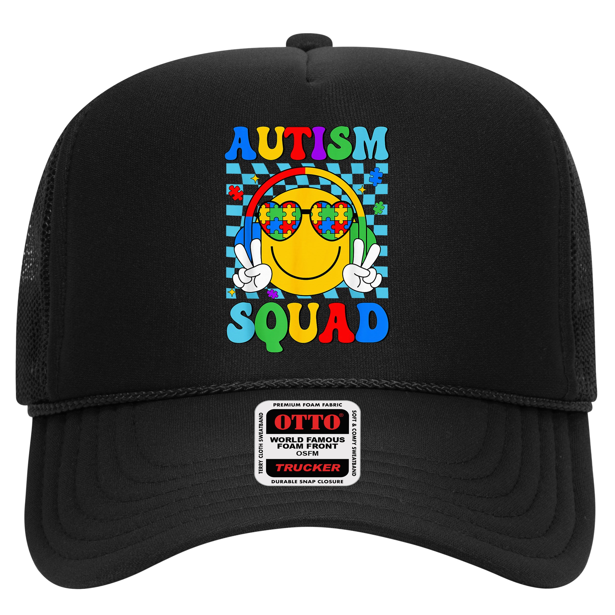 Autism Awareness Autism Squad Support Smile Face Hat