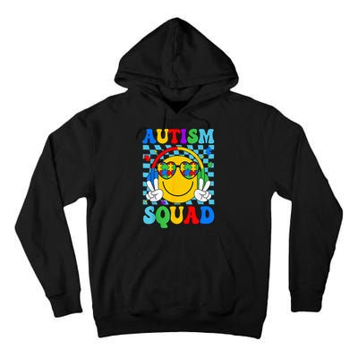 Autism Awareness Autism Squad Support Smile Face Tall Hoodie