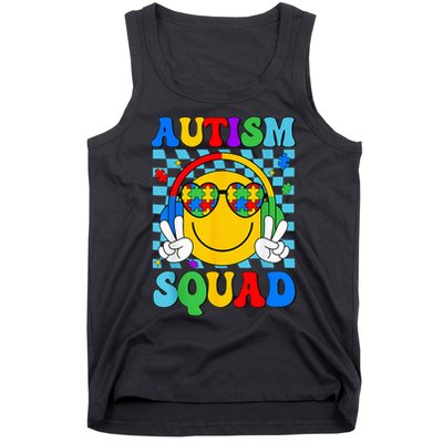 Autism Awareness Autism Squad Support Smile Face Tank Top