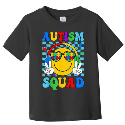 Autism Awareness Autism Squad Support Smile Face Toddler T-Shirt