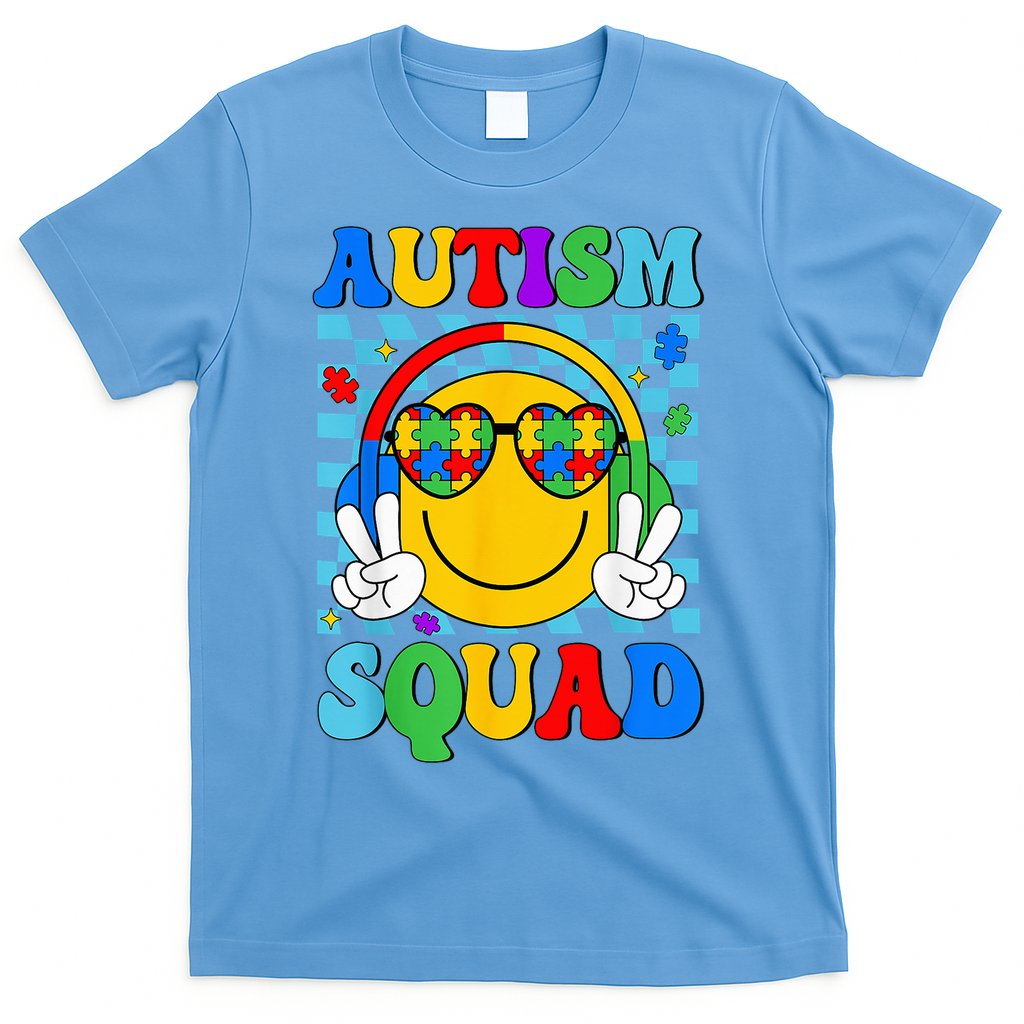 Autism Awareness Autism Squad Support Smile Face T-Shirt