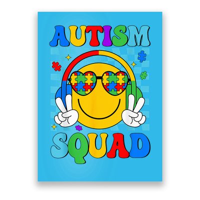 Autism Awareness Autism Squad Support Smile Face Poster