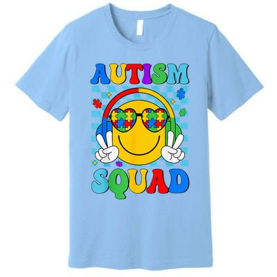 Autism Awareness Autism Squad Support Smile Face Premium T-Shirt