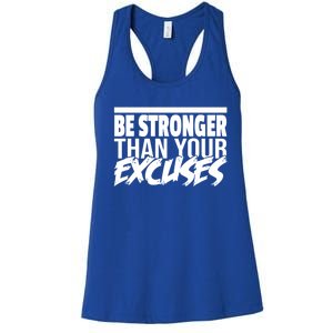 Aa Alcoholic Anonymous Be Stronger Than Your Excuses Recover Meaningful Gift Women's Racerback Tank