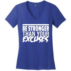 Aa Alcoholic Anonymous Be Stronger Than Your Excuses Recover Meaningful Gift Women's V-Neck T-Shirt