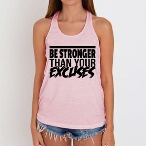 Aa Alcoholic Anonymous Be Stronger Than Your Excuses Recover Meaningful Gift Women's Knotted Racerback Tank