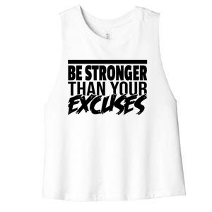 Aa Alcoholic Anonymous Be Stronger Than Your Excuses Recover Meaningful Gift Women's Racerback Cropped Tank