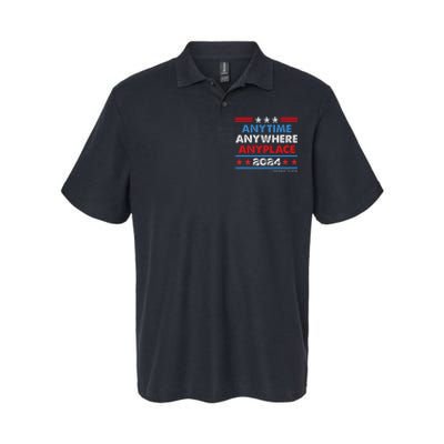 Anytime Anywhere Anyplace Donald Trump 2024 Softstyle Adult Sport Polo