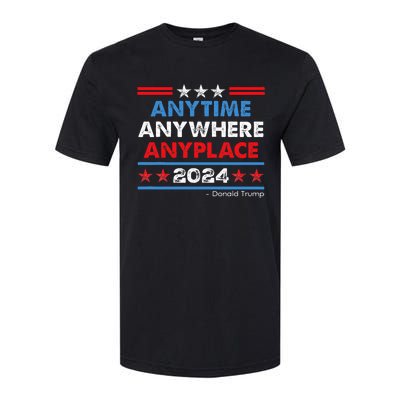 Anytime Anywhere Anyplace Donald Trump 2024 Softstyle CVC T-Shirt