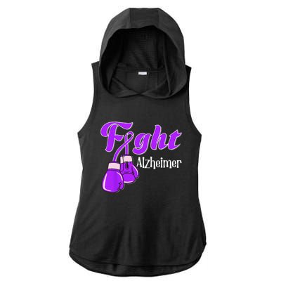 Alzheimer Awareness Alzheimer Alzheime Ladies PosiCharge Tri-Blend Wicking Draft Hoodie Tank