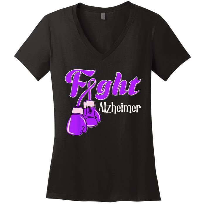 Alzheimer Awareness Alzheimer Alzheime Women's V-Neck T-Shirt