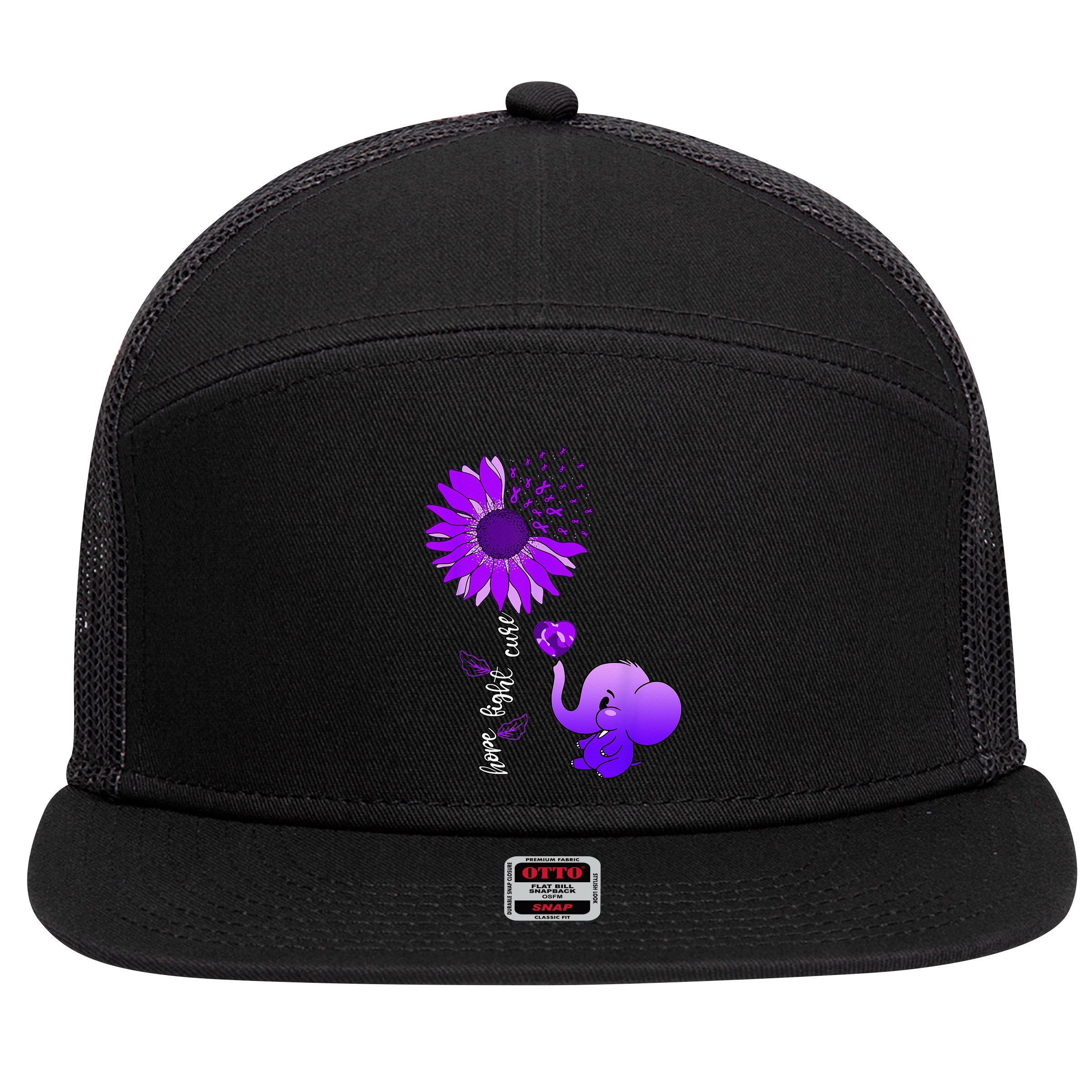 Alzheimers Awareness 7 Panel Mesh Trucker Snapback Hat